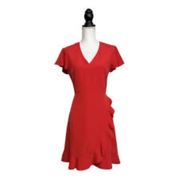 Draper James Lipstick Red Solid Flutter Dress sz 14 Holiday - Picture 3 of 7
